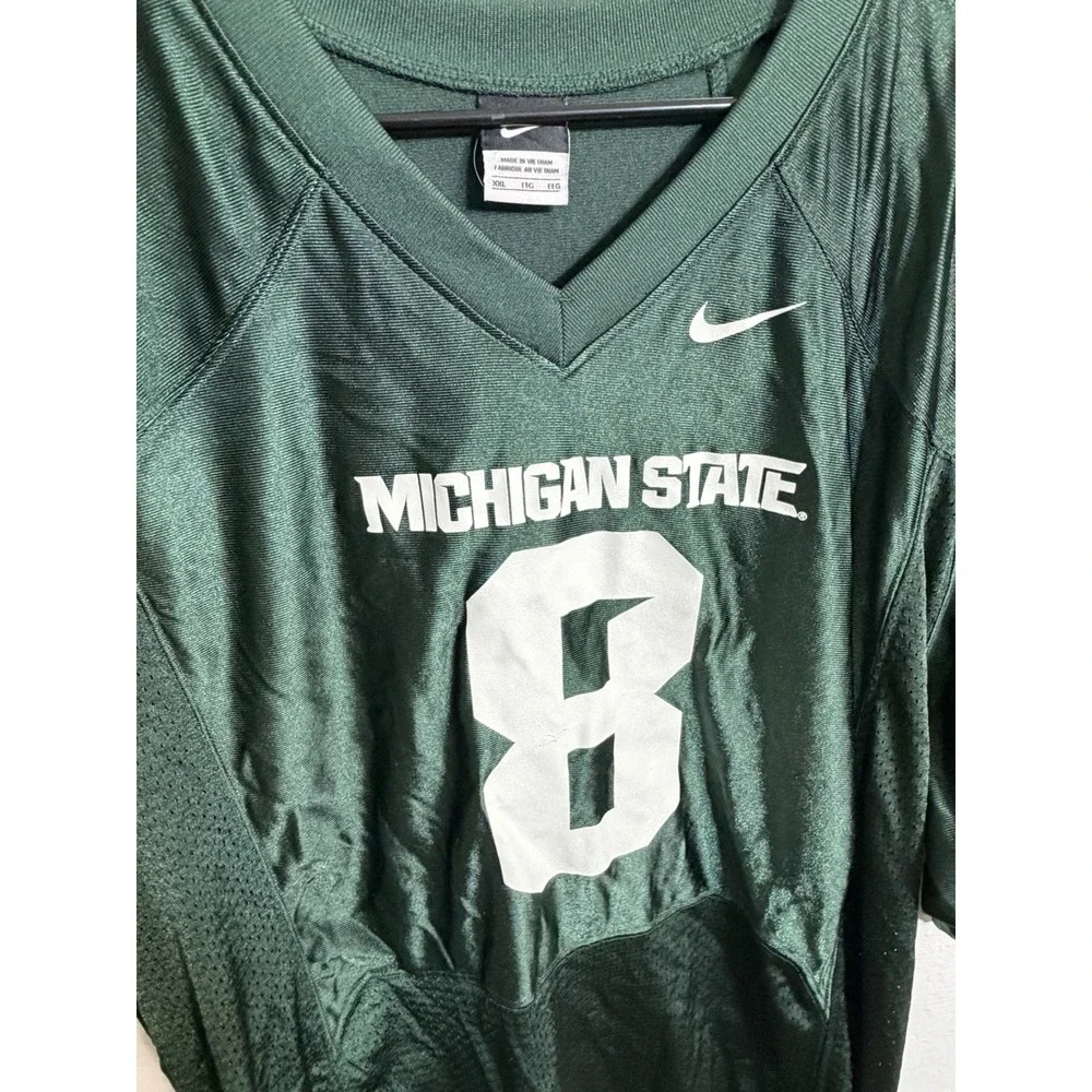 Nike Michigan‎ State Spartans Green Football Jersey #8 Mens Size XXL VINTAGE